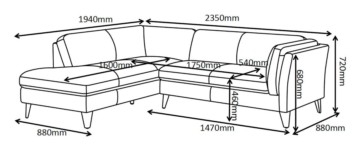 ECKSOFA SERA Braun Echtleder Lederlook  - Dunkelbraun/Braun, Design, Leder/Holz (194/235cm) - Livetastic