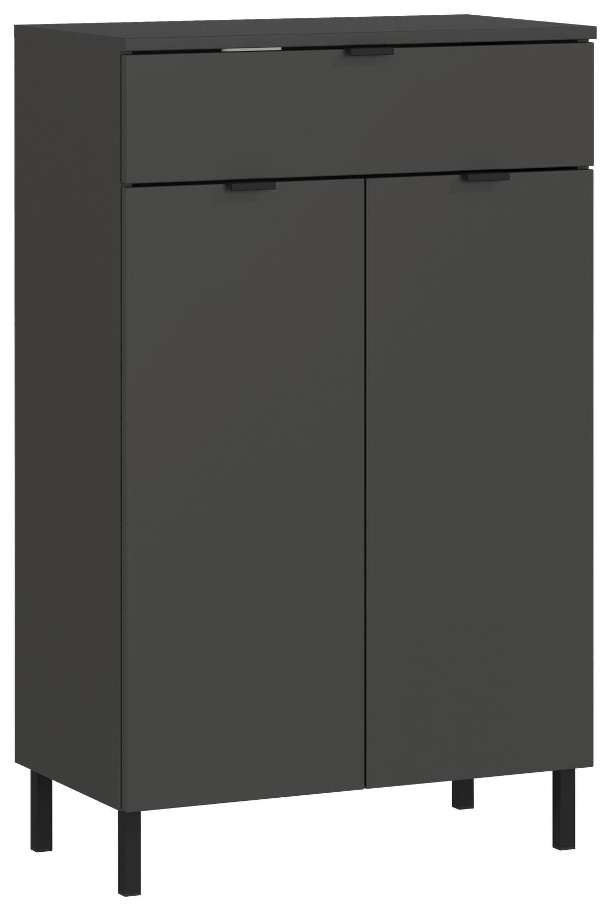 BADEZIMMER 3-teilig  in 120 cm  - Schwarz/Graphitfarben, MODERN, Holzwerkstoff/Metall (120cm) - Germania