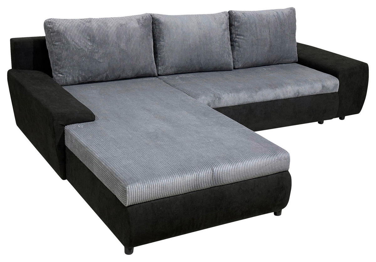 GARNITURA ZA DNEVNU SOBU siva, crna  - siva/crna, Moderno, tekstil (290/200/80cm) - Ti'me