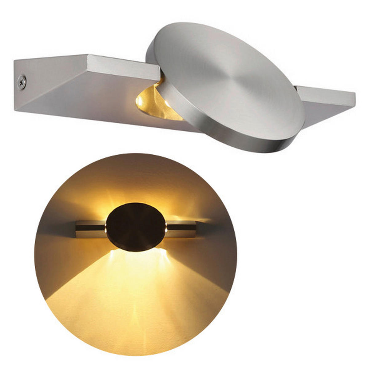 LED-WANDLEUCHTE Jasper 10/20 cm  - Nickelfarben, Design, Metall (10/20cm)