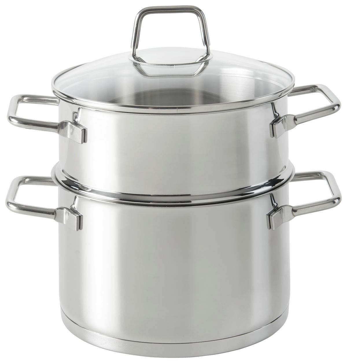 ÅNGKASTRULL 3 l  - klar/stålfärgad, Basics, metall/glas (20/25,5cm) - Homeware Profession.