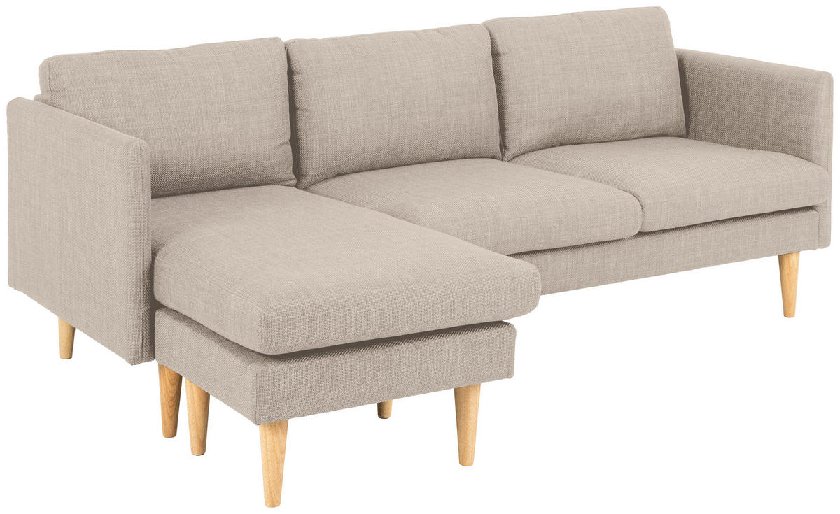 ROHOVÁ SEDACIA SÚPRAVA, textil, béžová - farba duba/béžová, Design, drevo/textil (201cm) - Livetastic