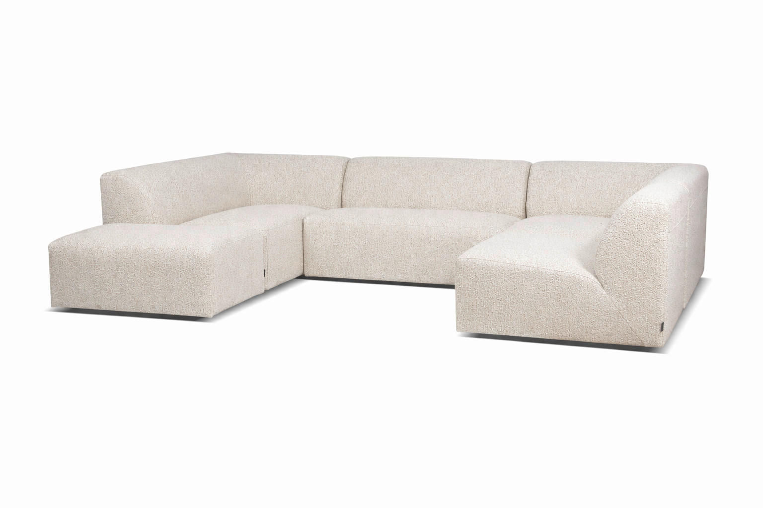 WOHNLANDSCHAFT HECTOR Creme  - Creme/Schwarz, Design, Textil (193/307/214cm) - Livetastic