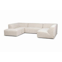 WOHNLANDSCHAFT HECTOR Creme  - Creme/Schwarz, Design, Textil (193/307/214cm) - Livetastic