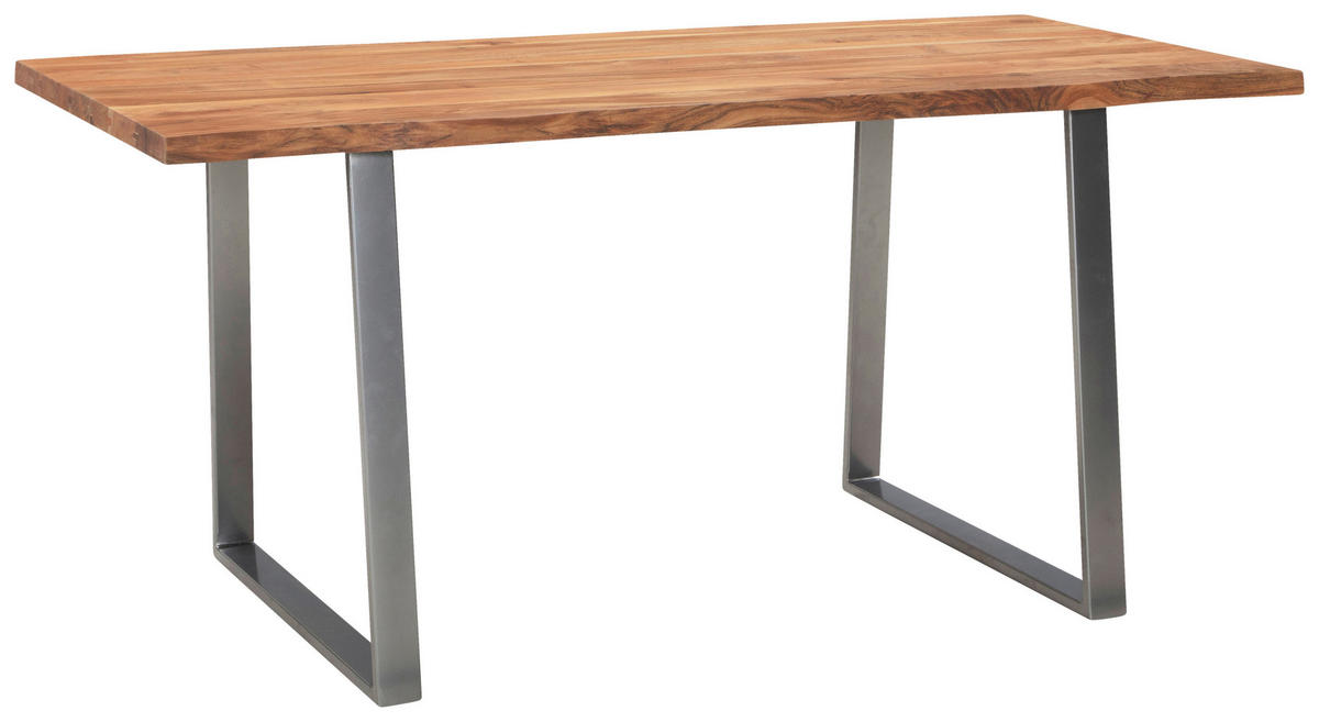SCHREIBTISCH 160/80/76 cm  in Akaziefarben, Chromfarben  - Chromfarben/Akaziefarben, MODERN, Holz/Metall (160/80/76cm) - MID.YOU