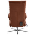 RELAXSESSEL in Leder Cognac  - Edelstahlfarben/Cognac, Design, Leder/Metall (70/124/85cm) - Cantus