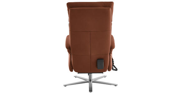RELAXSESSEL in Leder Cognac - Edelstahlfarben/Cognac, Design, Leder/Metall (70/124/85cm) - Cantus