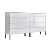 SIDEBOARD Mailand Set 1 + MF  in 158/86/33 cm  - Weiß Hochglanz/Anthrazit, MODERN, Holzwerkstoff/Metall (158/86/33cm) - MID.YOU