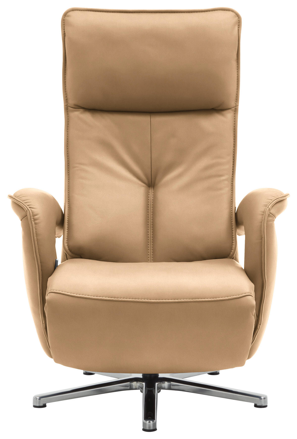 RELAXSESSEL in Leder Honig  - Chromfarben/Honig, Design, Leder/Metall (77/110/87cm) - Valdera