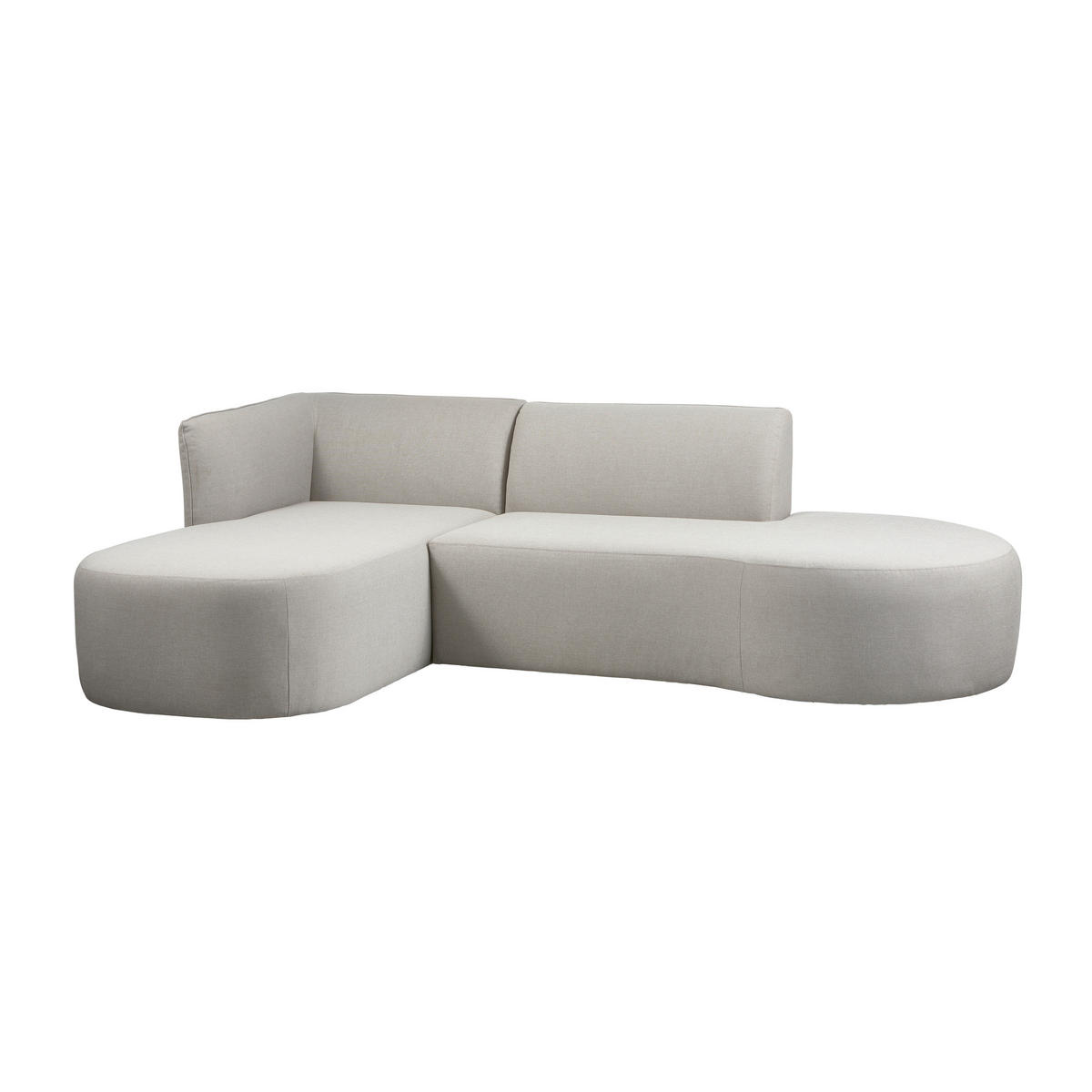 LOUNGEGARNITUR 168/258 cm Aluminium  - Sandfarben, MODERN, Textil/Metall (168/258cm) - Livetastic