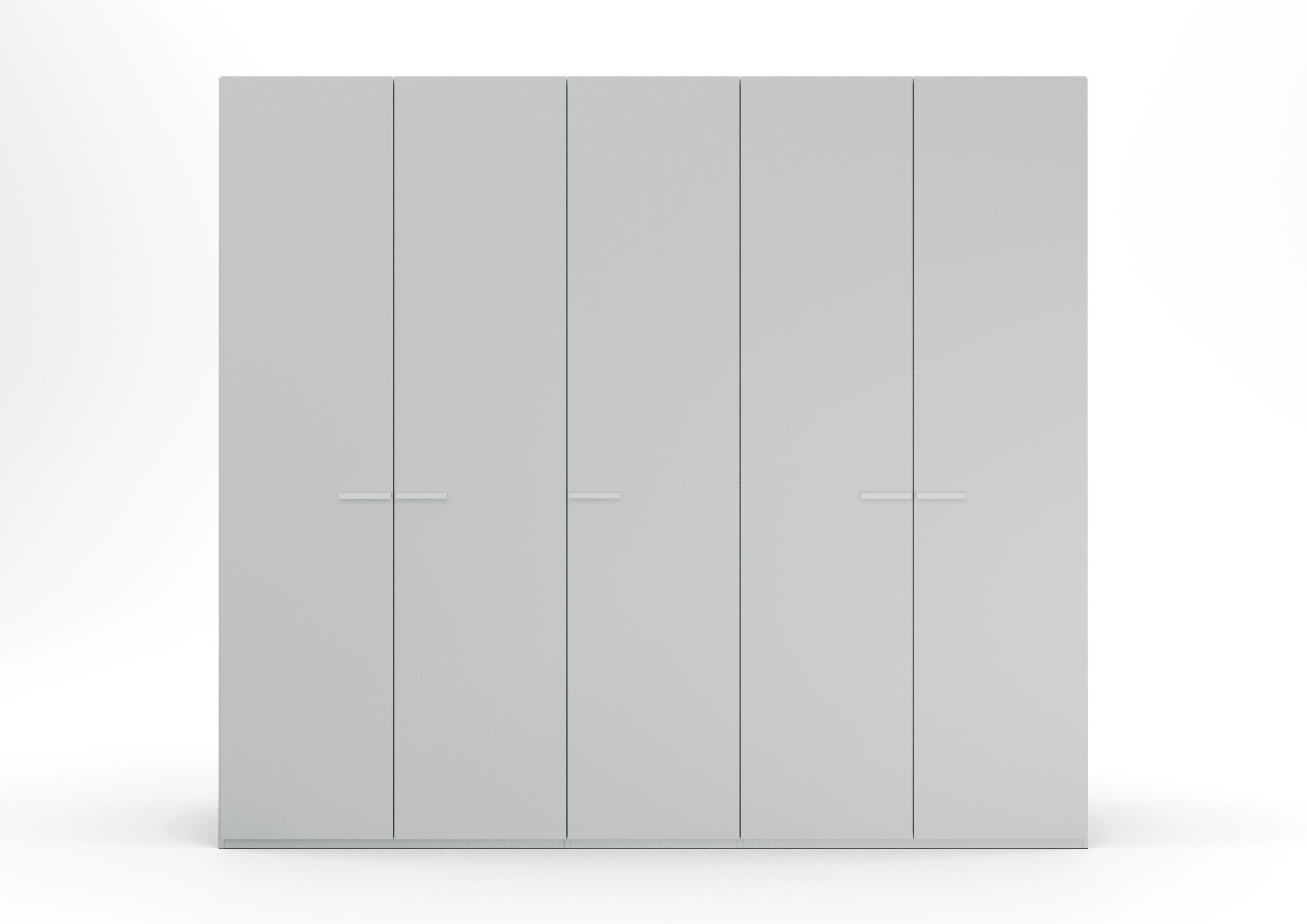DREHTÜRENSCHRANK 251/235/60 cm 5-türig Hellgrau  - Hellgrau, Trend, Glas/Holzwerkstoff (251/235/60cm) - Novel