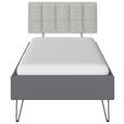 BETT 90/200 cm  in Grau  - Grau, Design, Holzwerkstoff/Textil (90/200cm) - Carryhome