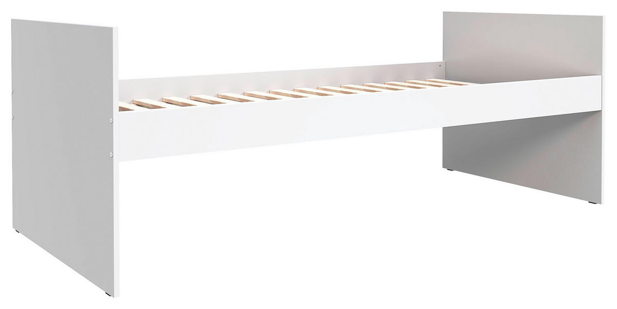 AUSZIEHBETT 90/200 cm,  in Weiß, Bettschublade, Lattenrost für Zusatzbett, Lattenrost für Hauptbett  - Naturfarben/Weiß, MODERN, Holz/Holzwerkstoff (90/200cm) - MID.YOU