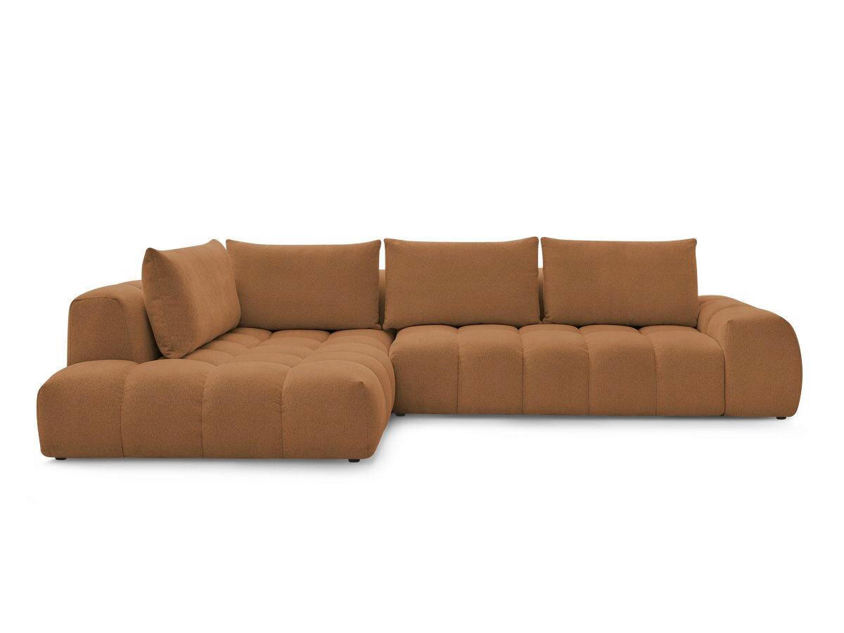 ECKSOFA Ottomane rechts  EVEREST Orange Flachgewebe  - Schwarz/Orange, MODERN, Kunststoff/Textil (210/352cm)