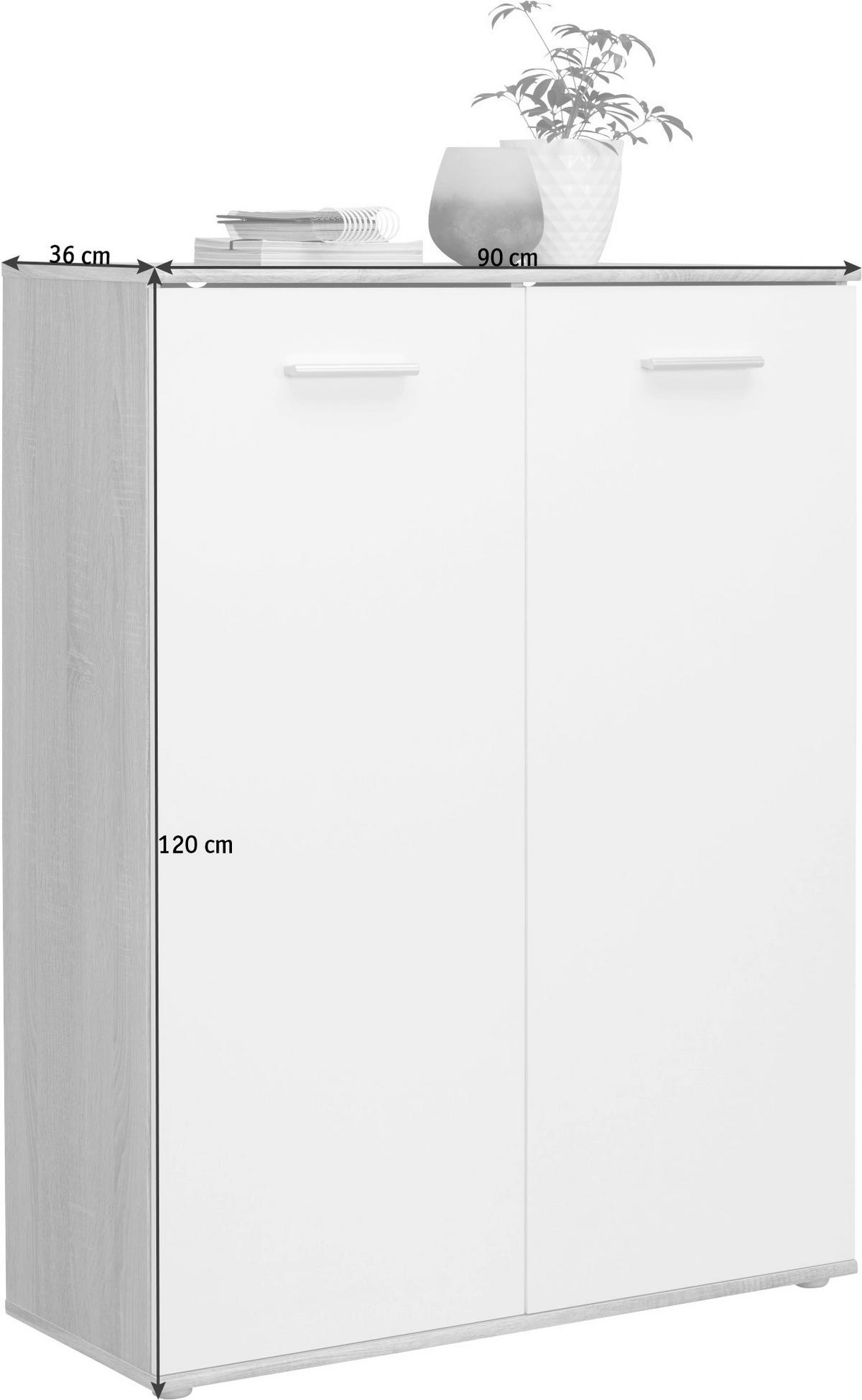 CIPELARNIK  bela, sonoma hrast  pločasti materijal     - sonoma hrast/bela, Dizajnerski, pločasti materijal/plastika (90/118/36cm) - Carryhome