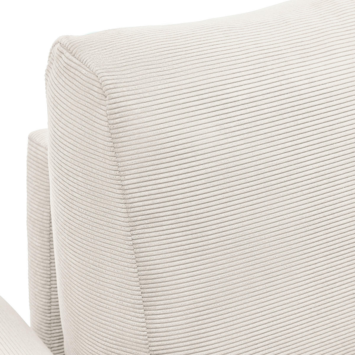 2-SITZER-SOFA Cord Beige  - Beige/Schwarz, Modern, Holz/Textil (150/85/92cm) - MID.YOU