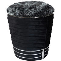 TABURETKA, textil, 42/50 cm - čierna/grafitová, Design, textil (42/50cm) - MID.YOU