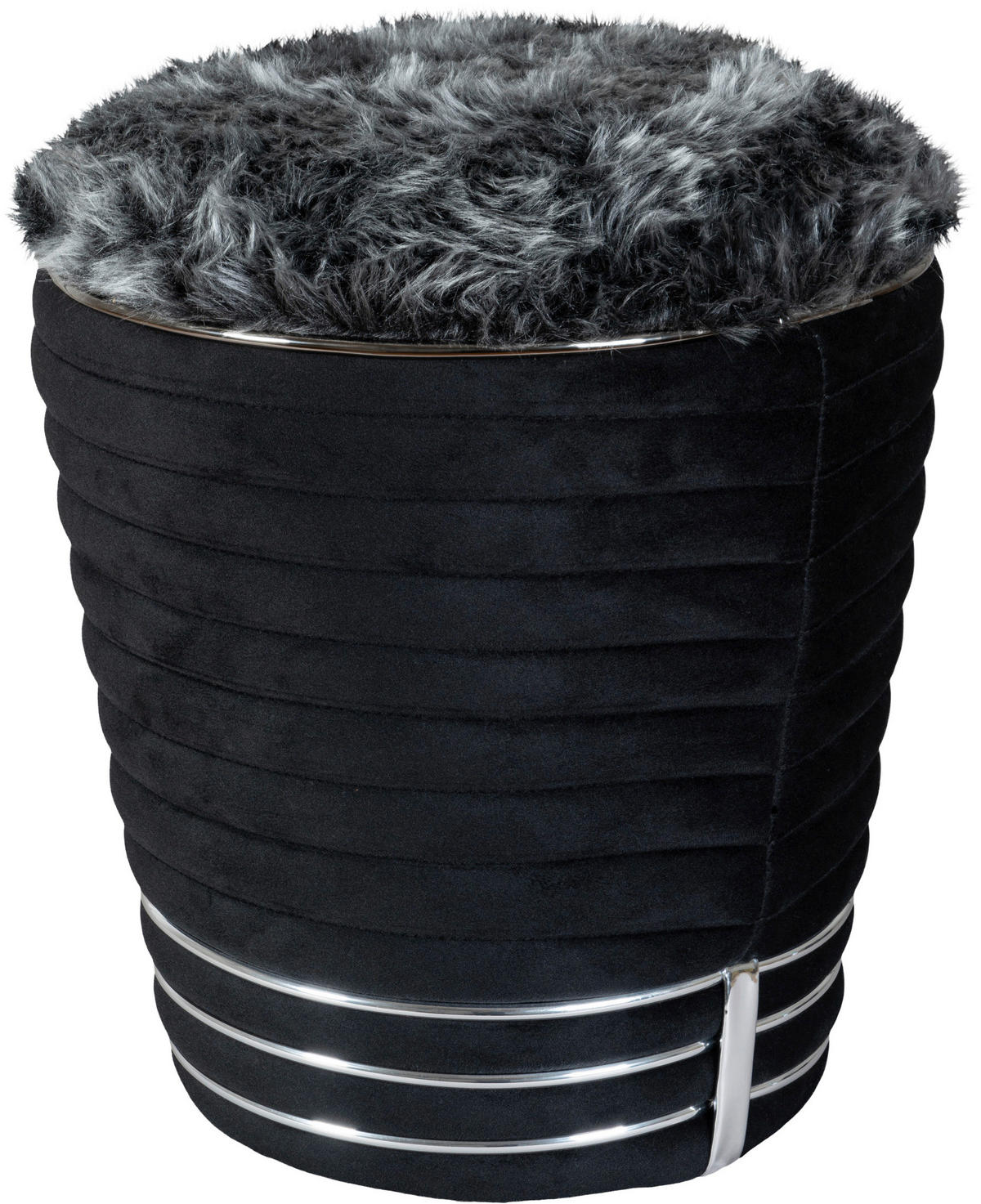 TABURETKA, textil, 42/50 cm - čierna/grafitová, Design, textil (42/50cm) - MID.YOU