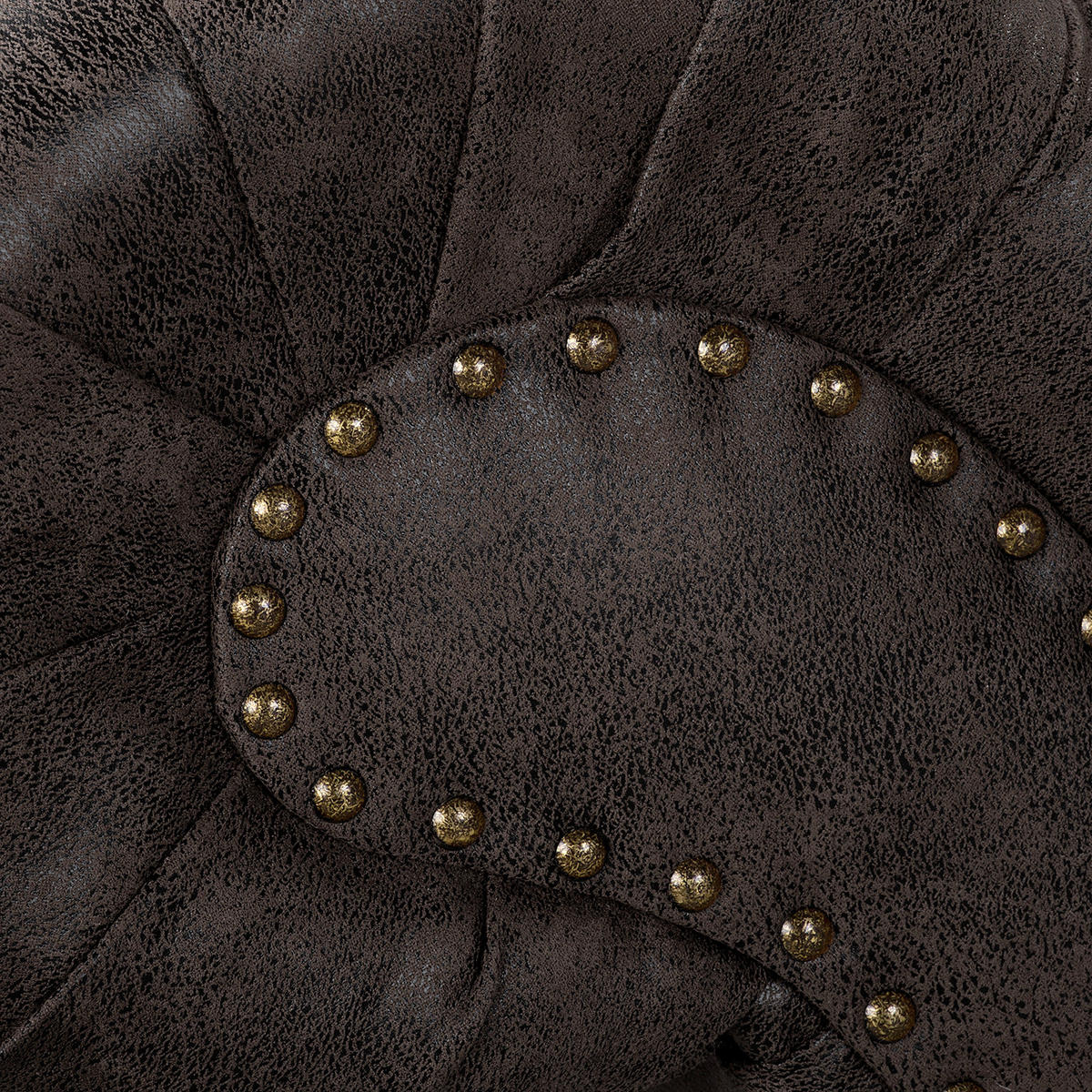 RÉCAMIERE Lederlook Schwarz  - Schwarz/Braun, Design, Holz/Textil (185/93/75cm) - Livetastic