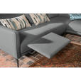 ECKSOFA in Flachgewebe, Struktur Hellgrau  - Anthrazit/Hellgrau, Design, Textil/Metall (254/230cm) - Ambiente