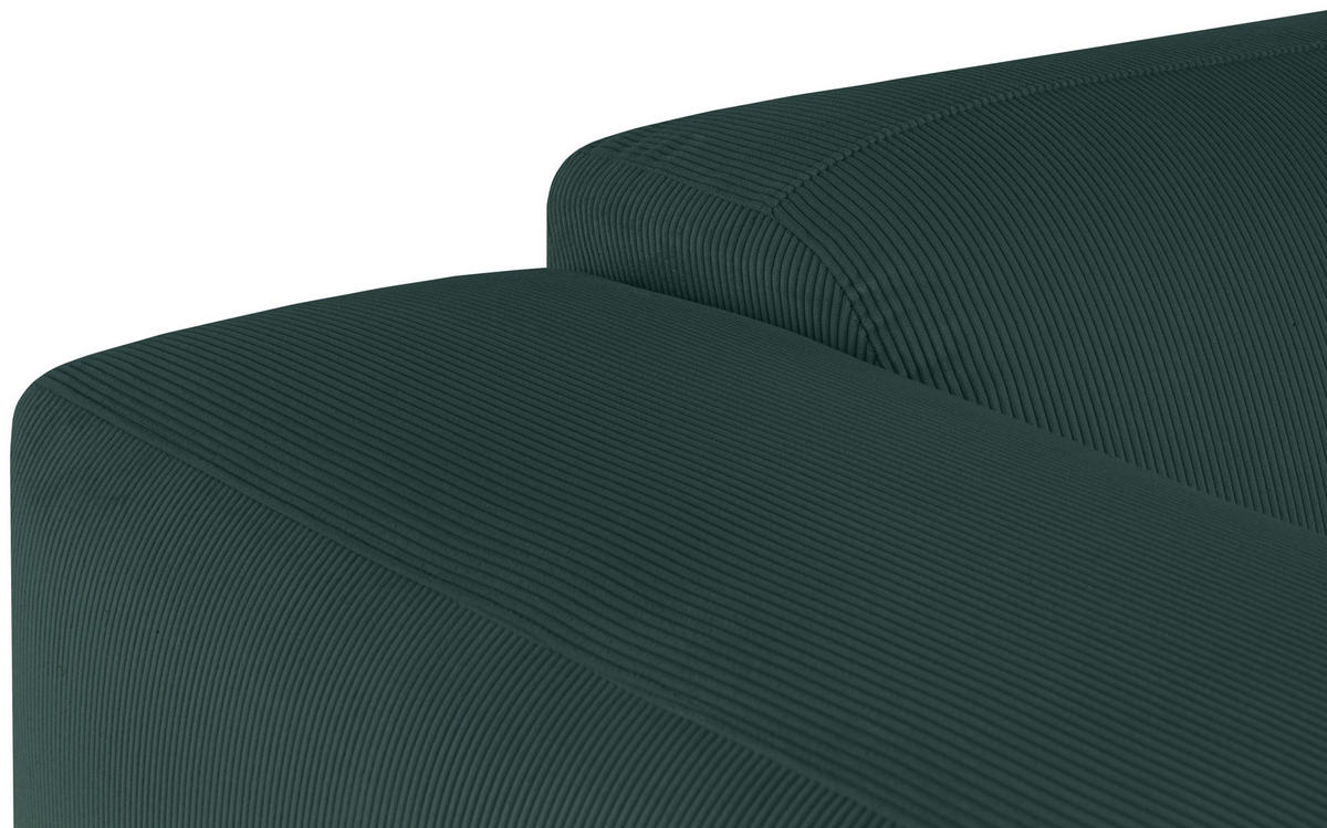 ECKSOFA HANNAH Grün Cord  - Schwarz/Grün, Design, Kunststoff/Textil (304/200cm) - MID.YOU