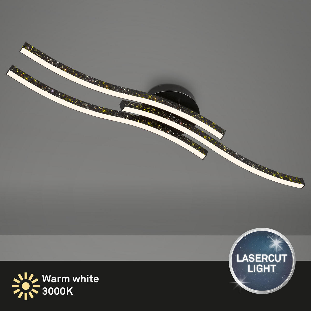 STROPNA LED-SVETILKA   19 W/2100 lm/3000 K/230 V/ - črna, Trend, kovina/umetna masa (80,5/15/10cm)