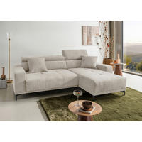 ECKSOFA Chenille Naturfarben  - Schwarz/Naturfarben, Basics, Textil/Metall (250/183cm) - Livetastic