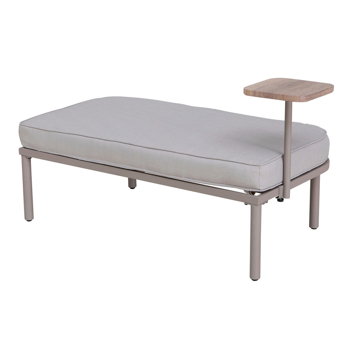 DOPPELLIEGE 142/82/128 cm Rattan  - Naturfarben/Grau, Basics, Holz/Kunststoff (142/82/128cm) - Modante