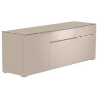 LOWBOARD Alufarben, Sandfarben  160/58/45 cm  - Sandfarben/Alufarben, Design, Glas/Holzwerkstoff (160/58/45cm) - Moderano