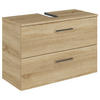WASCHBECKENUNTERSCHRANK 75/49,8/33,3 cm  - Chromfarben/Eiche Bianco, KONVENTIONELL, Holzwerkstoff/Metall (75/49,8/33,3cm) - Sadena