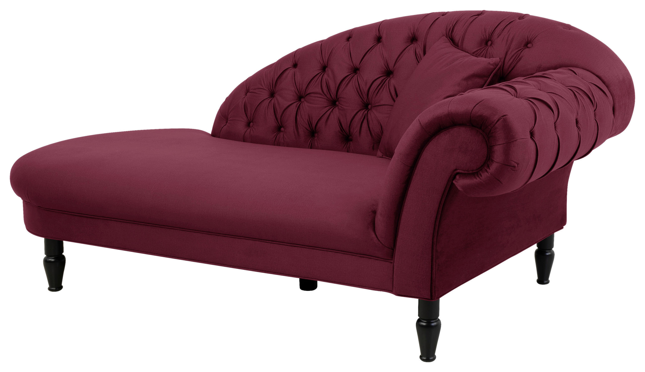 RÉCAMIERE Rot Velours  - Rot/Schwarz, Design, Holz/Textil (103/91/216cm) - MID.YOU