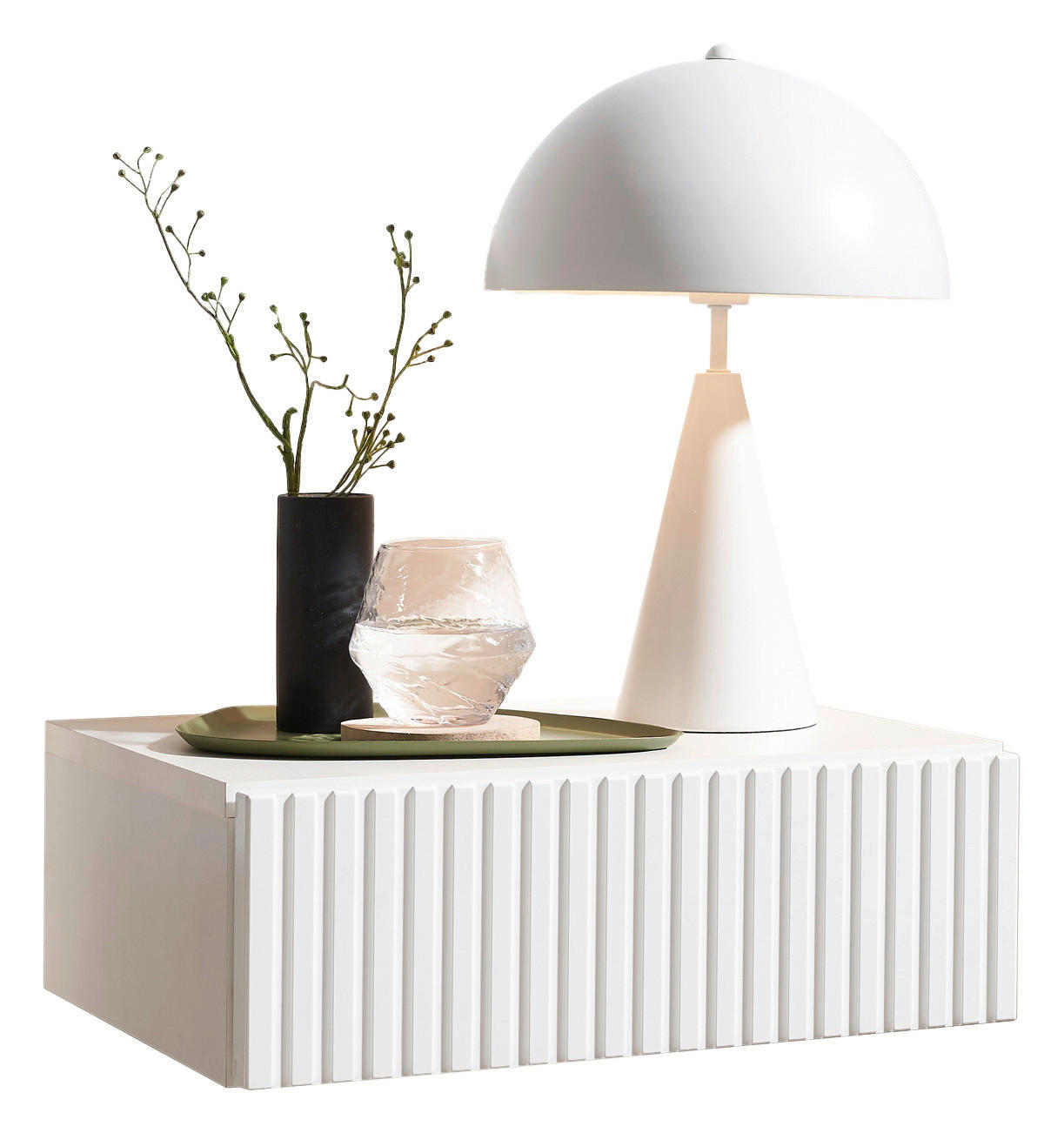 NACHTSCHRANK 42/14/30 cm  - Weiß, MODERN, Holzwerkstoff (42/14/30cm) - Boxxx