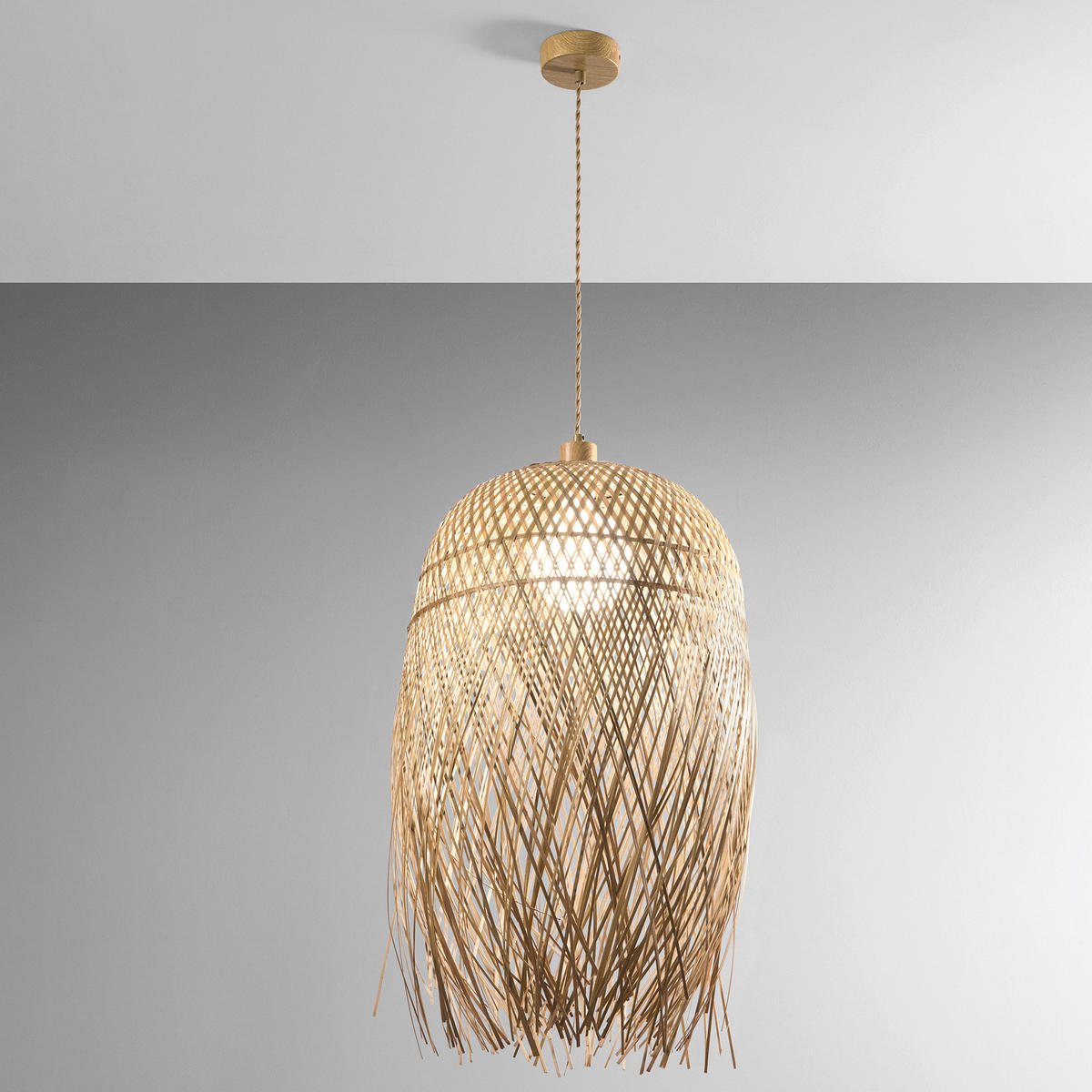 HÄNGELEUCHTE 40/223 cm  - Naturfarben, Natur, Naturmaterialien/Metall (40/223cm)