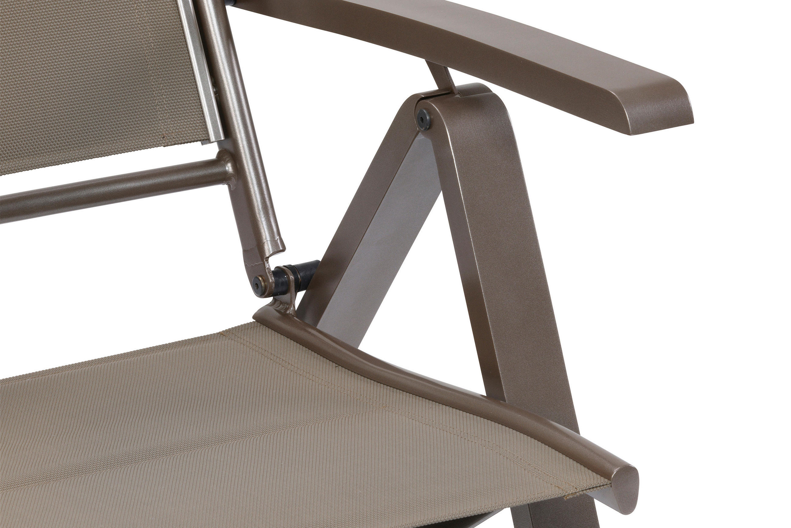 GARTENKLAPPSESSEL Aluminium Braun, Taupe  - Taupe/Braun, MODERN, Textil/Metall (59,5/116/70cm) - Gardenson