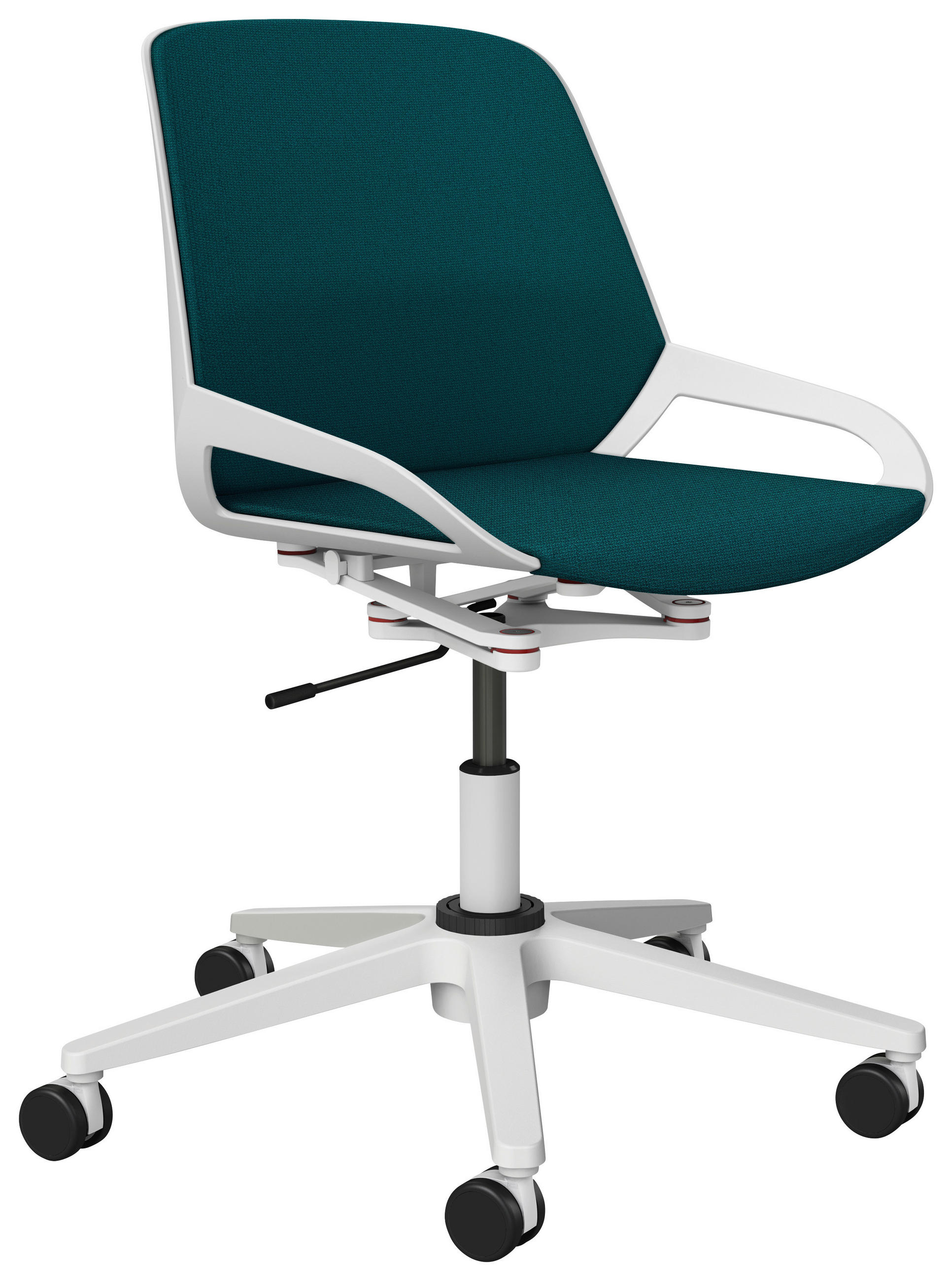 DREHSTUHL in Weiss, Petrol - Weiss/Petrol, Design, Kunststoff/Textil (70/68/40cm) - Aeris