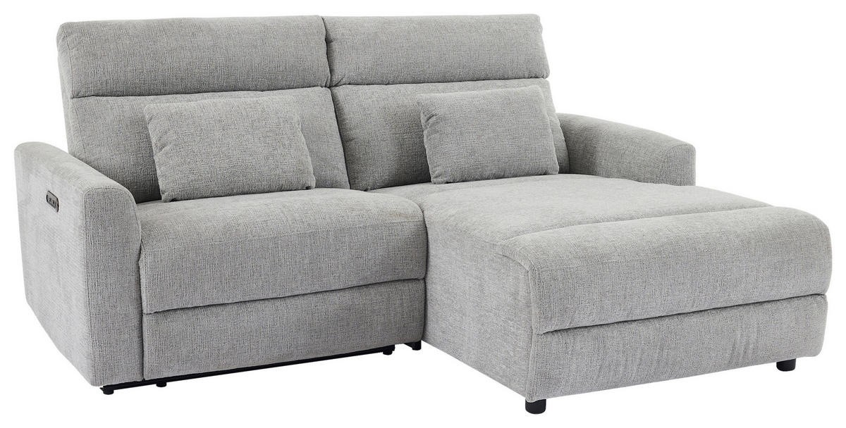ECKSOFA Grau Webstoff  - Schwarz/Grau, Design, Kunststoff/Textil (212/101cm) - Carryhome