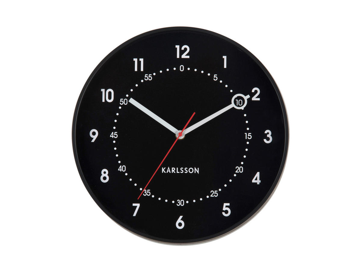 UHR  Schwarz 31,5 cm  - Schwarz, Basics, Kunststoff (31,5cm) - Karlsson