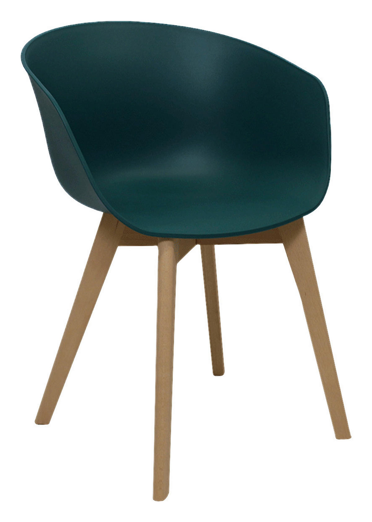 SADA ŽIDLÍ S PODRUČKAMI 4 kusy - tmavě zelená/přírodní barvy, Moderní, dřevo/plast (60/78,5/44cm) - MID.YOU