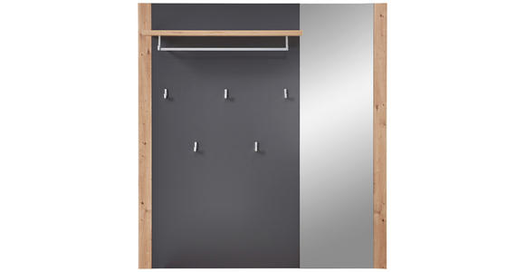 GARDEROBE 3-teilig  in 223/199/38 cm  - Graphitfarben/Eiche Artisan, Design, Holzwerkstoff/Textil (223/199/38cm) - Xora