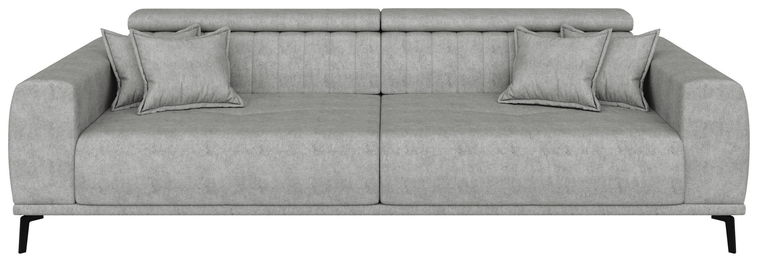 BIGSOFA Webstoff Grau  - Schwarz/Grau, KONVENTIONELL, Textil/Metall (280/80/110cm) - Carryhome