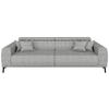 BIGSOFA Webstoff Grau  - Schwarz/Grau, KONVENTIONELL, Textil/Metall (280/80/110cm) - Carryhome