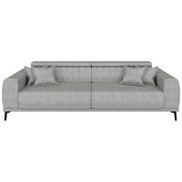 BIGSOFA Webstoff Grau  - Schwarz/Grau, KONVENTIONELL, Textil/Metall (280/80/110cm) - Carryhome