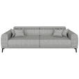 BIGSOFA Webstoff Grau  - Schwarz/Grau, KONVENTIONELL, Textil/Metall (280/80/110cm) - Carryhome