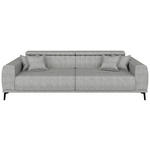 BIGSOFA Webstoff Grau  - Schwarz/Grau, KONVENTIONELL, Textil/Metall (280/80/110cm) - Carryhome