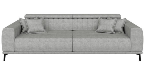 BIGSOFA Webstoff Grau  - Schwarz/Grau, KONVENTIONELL, Textil/Metall (280/80/110cm) - Carryhome