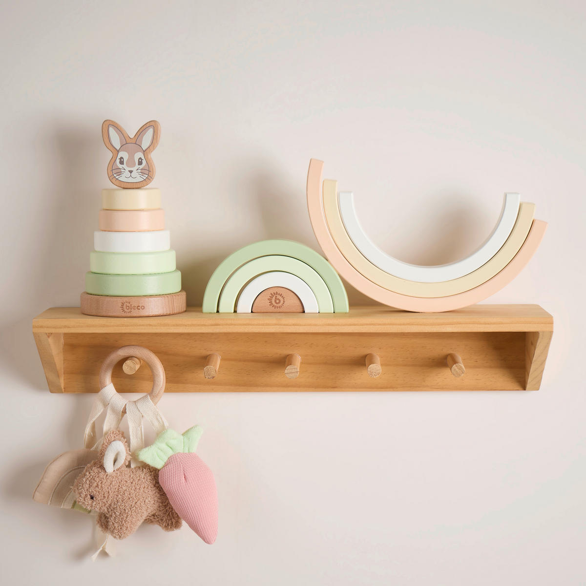 STAPELTURM Stapelturm Hase Fine  - Beige/Grün, Basics, Holz (10/18,5/10cm)