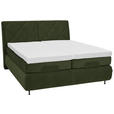 BOXSPRINGBETT 180/200 cm  in Dunkelgrün  - Dunkelgrün/Schwarz, KONVENTIONELL, Textil/Metall (180/200cm) - Dieter Knoll