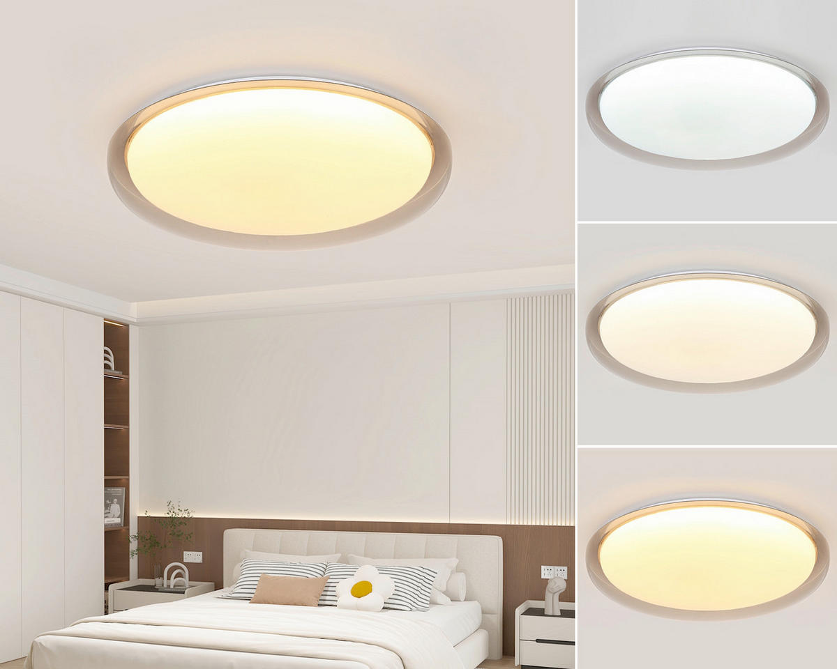 LED MENNYEZETI LÁMPA - áttetsző/fehér, Trend, műanyag/fém (50/9cm) - Novel