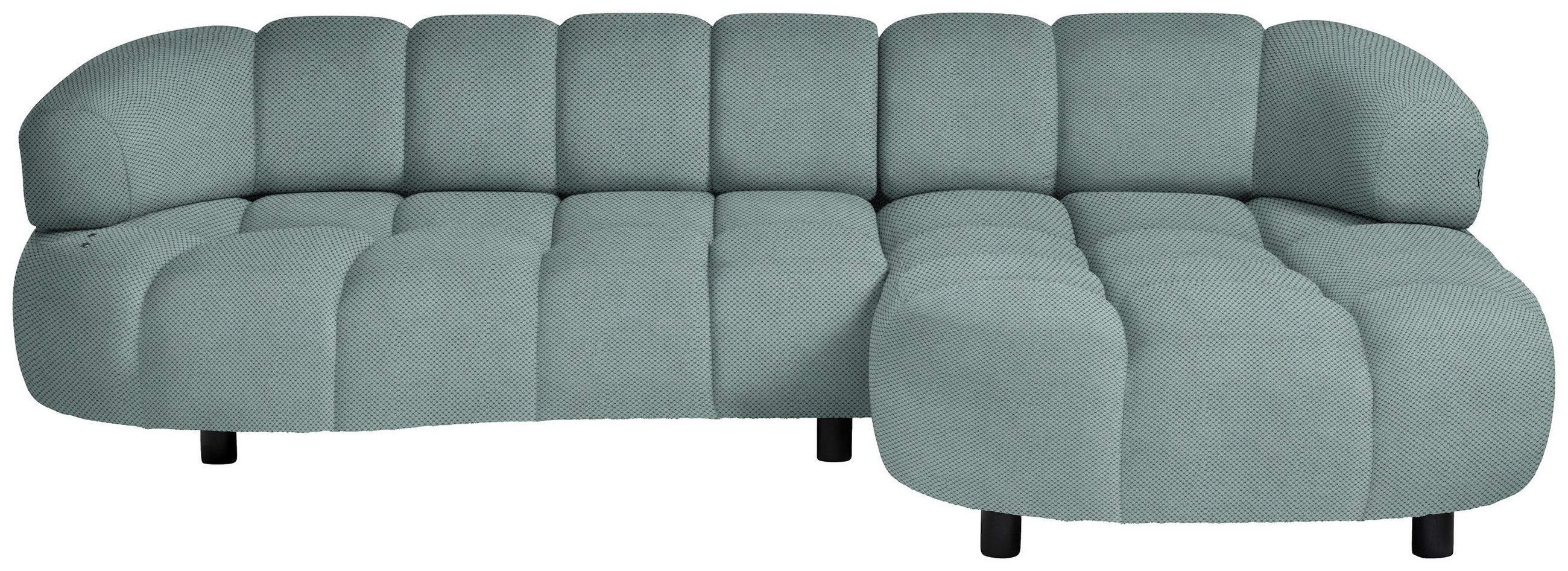 ECKSOFA in Webstoff Mintgrau  - Mintgrau/Schwarz, Design, Holz/Textil (284/183cm) - Welnova