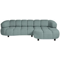 ECKSOFA in Webstoff Mintgrau  - Mintgrau/Schwarz, Design, Holz/Textil (284/183cm) - Welnova